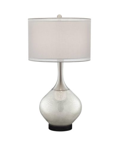Современная настольная лампа Possini Euro Design Swift Modern с круглым мраморным основанием 30 1/2" Tall Mercury Glass Double Shade для спальни и гостиной