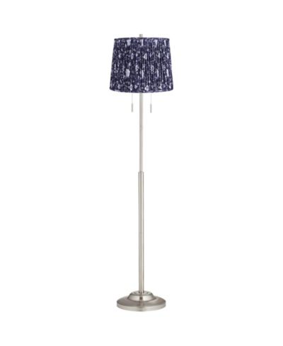 Напольный торшер 360 Lighting Abba Modern 65" Tall с двойной цепочкой Metal Brushed Steel Finish Pleated