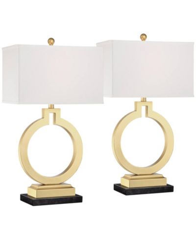 360 Lighting Lauren Современные настольные лампы (набор из 2 шт.) с USB-портом