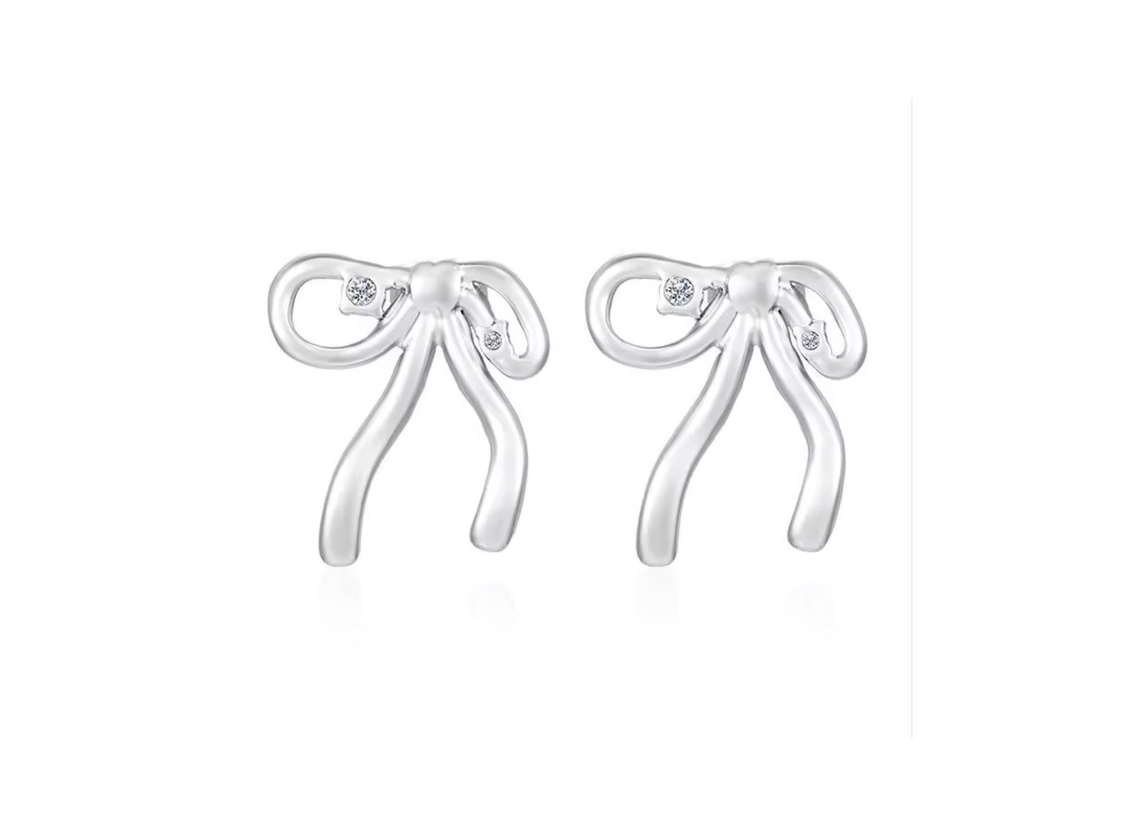 Серьги-гвоздики Rebl Jewelry CRYSTAL BOW