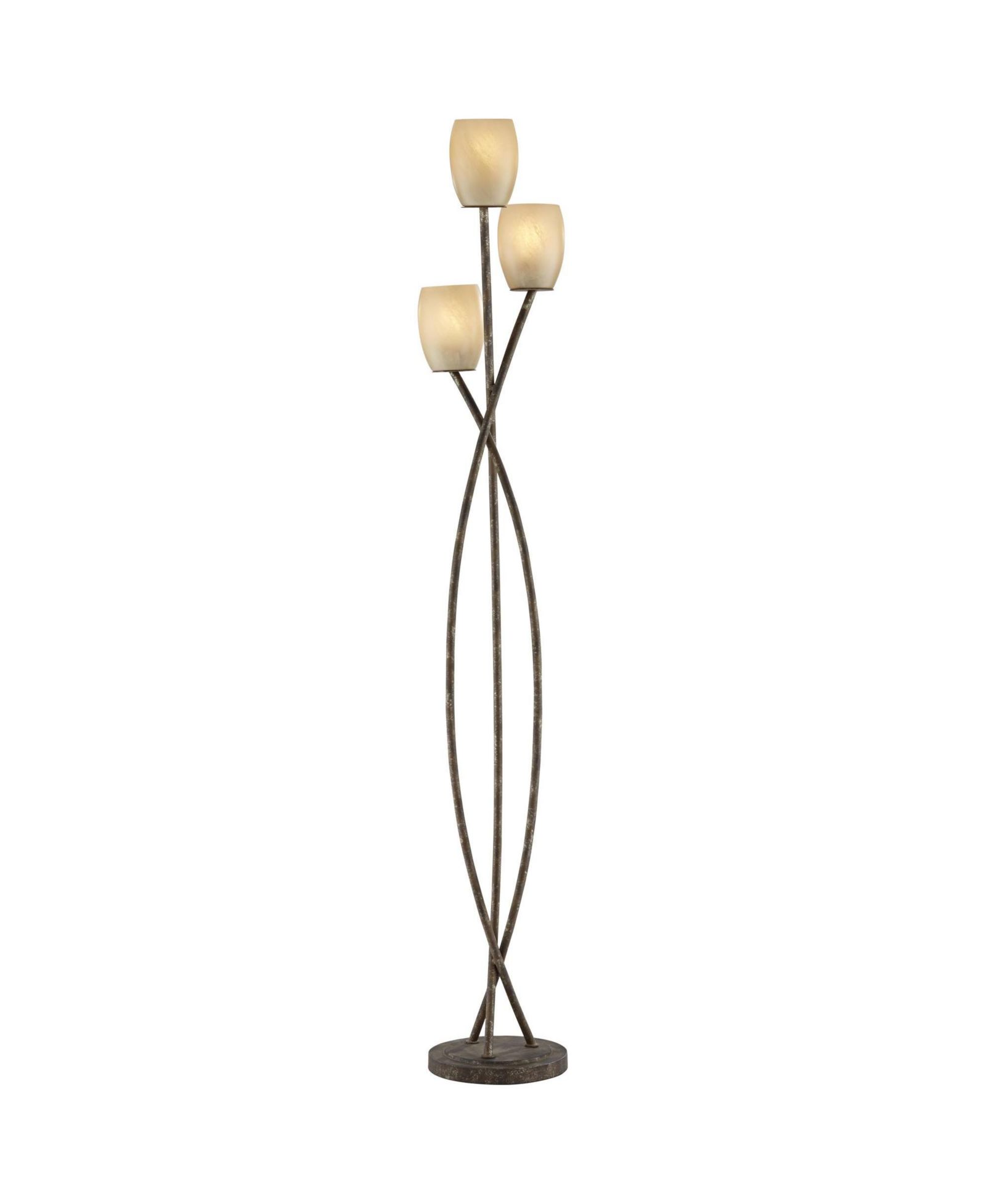 Franklin Iron Works Vierra Trio Farmhouse Rustic 68" Tall Standing Floor Lamp 3-Light Foot Switch