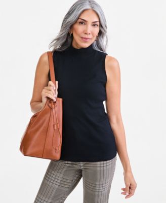 Style & Co Women's Mock Neck Cotton Tank, Macy's Exclusive