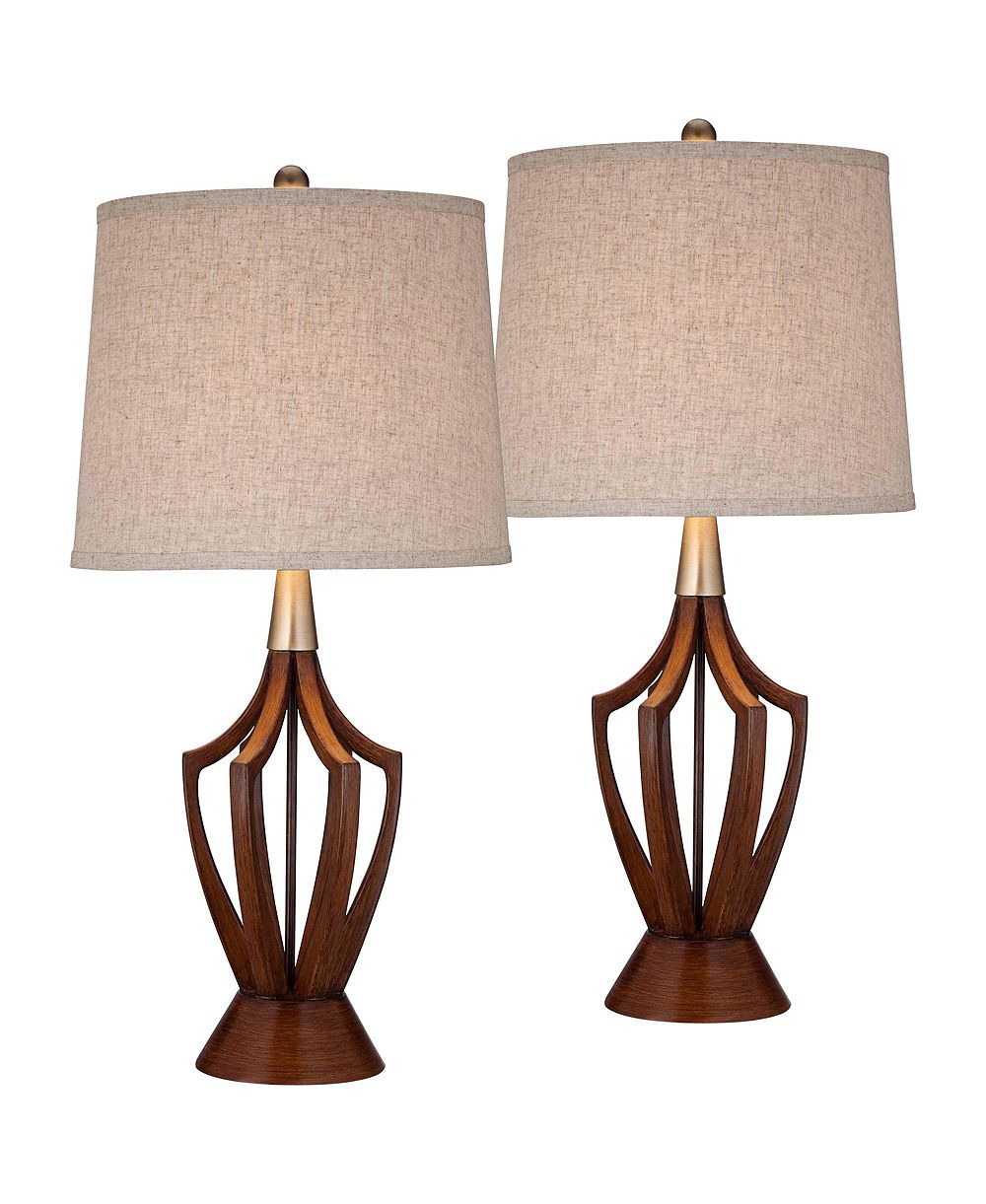 набор из 2 настольных ламп 360 Lighting St. Claire, стиль mid century modern, деревянный финиш