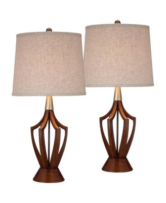 набор из 2 настольных ламп 360 Lighting St. Claire, стиль mid century modern, деревянный финиш