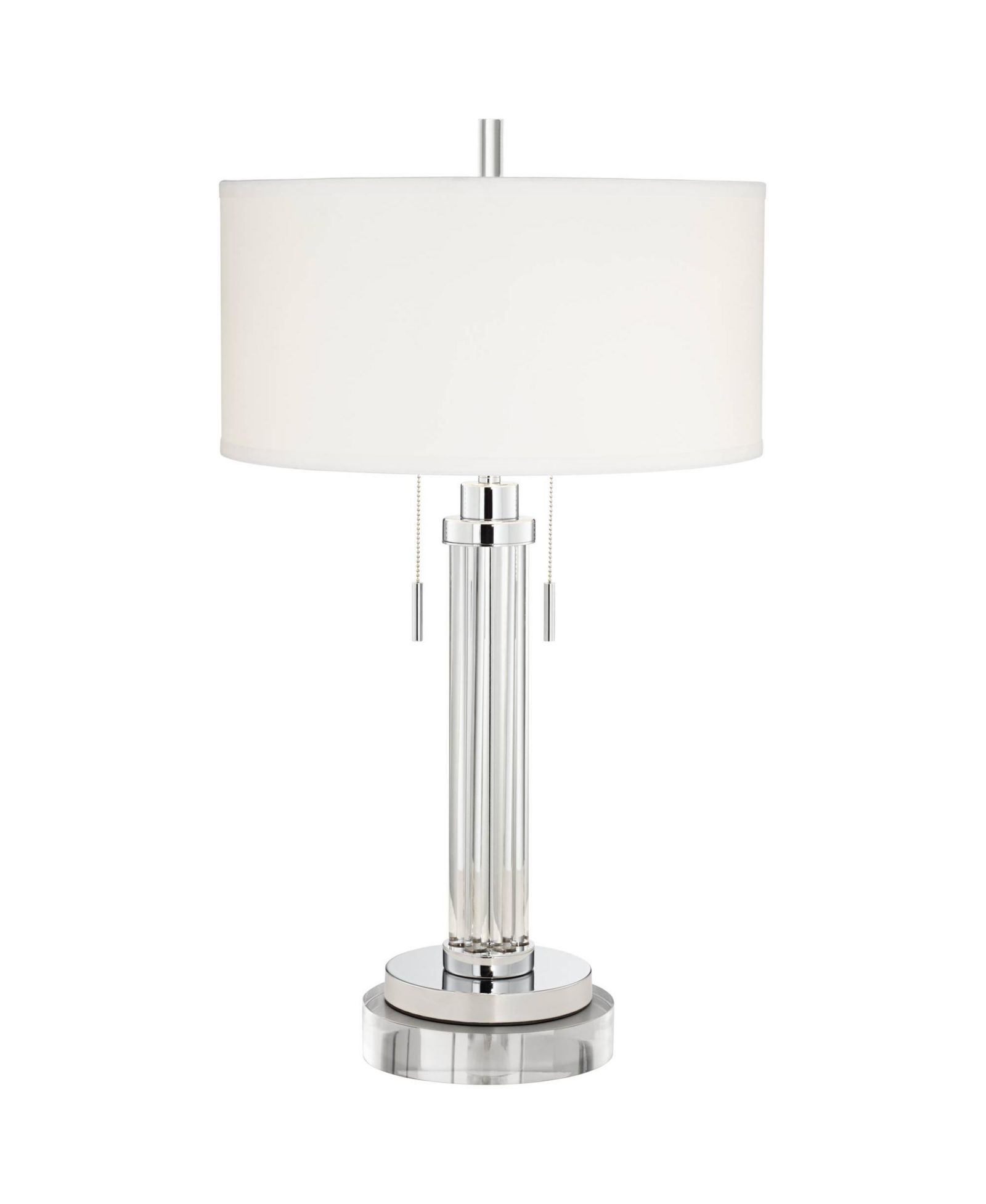 Possini Euro Design Cadence Modern Table Lamp with Square Riser 33" Tall Glass Column Shade for Bedroom Living Room Bedside Nightstand Office