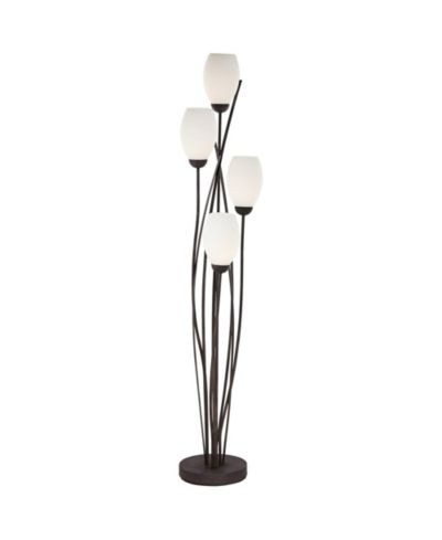 Торшер Franklin Iron Works Jareth Modern Industrial 73" Tall Tulip с умной розеткой и 4 стеклянными плафонами