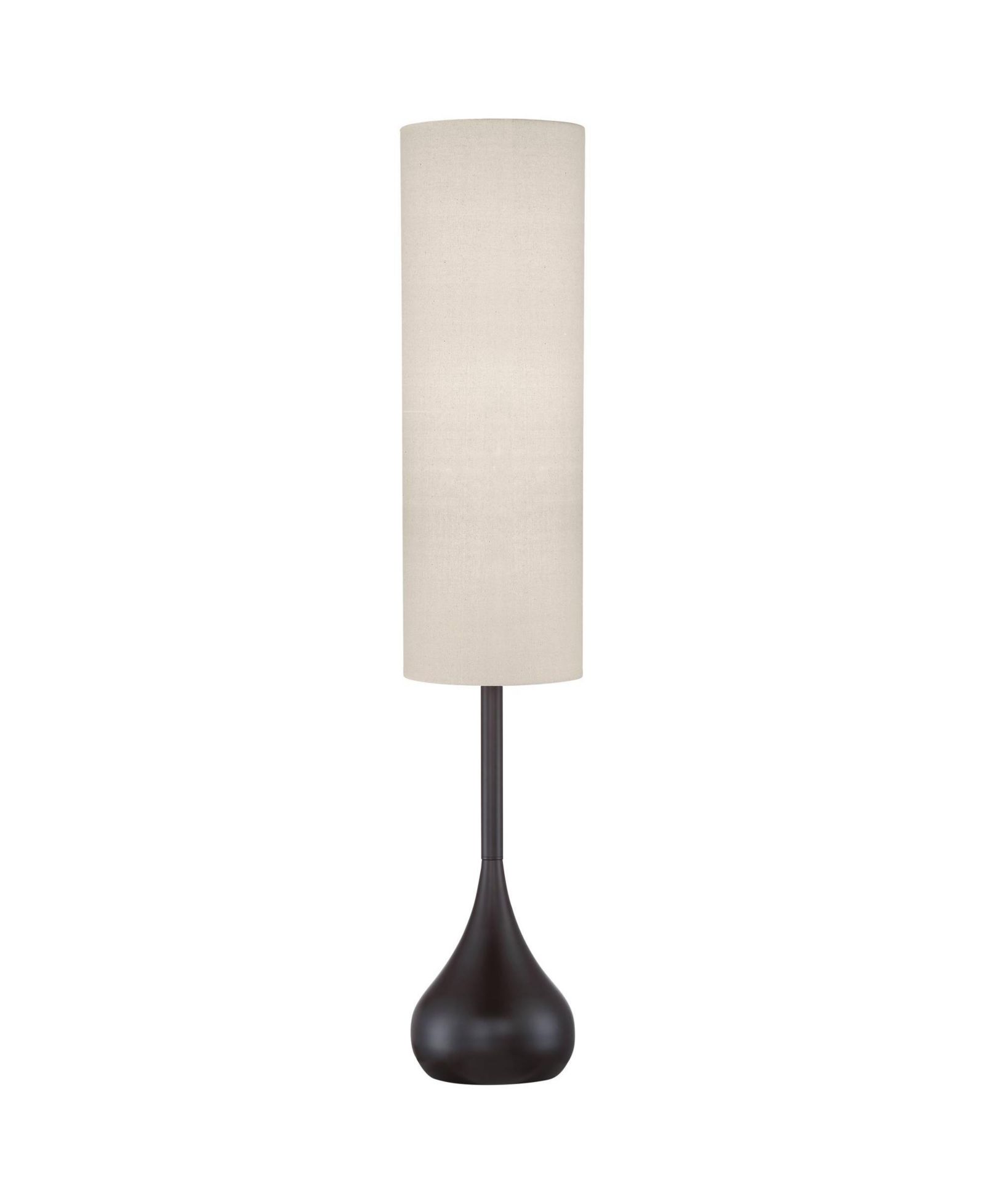 Possini Euro Design Moderne Mid Century Modern 62" Tall Droplet Floor Lamp with Smart Socket Bronze  Cylinder Shade for Living Room