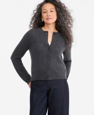 Charter Club Women's 100% Cashmere Herringbone Cardigan, Macy's Exclusive