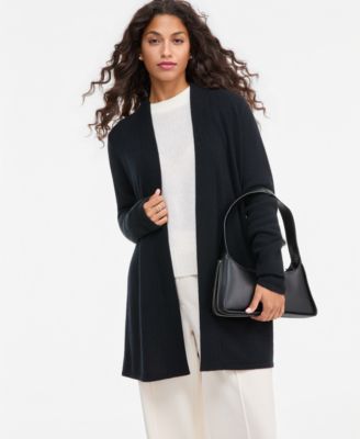 Маленький кашемировый кардиган Charter Club Petite Open Front Cashmere Cardigan with Side Slits с разрезами по бокам, эксклюзив Macy's