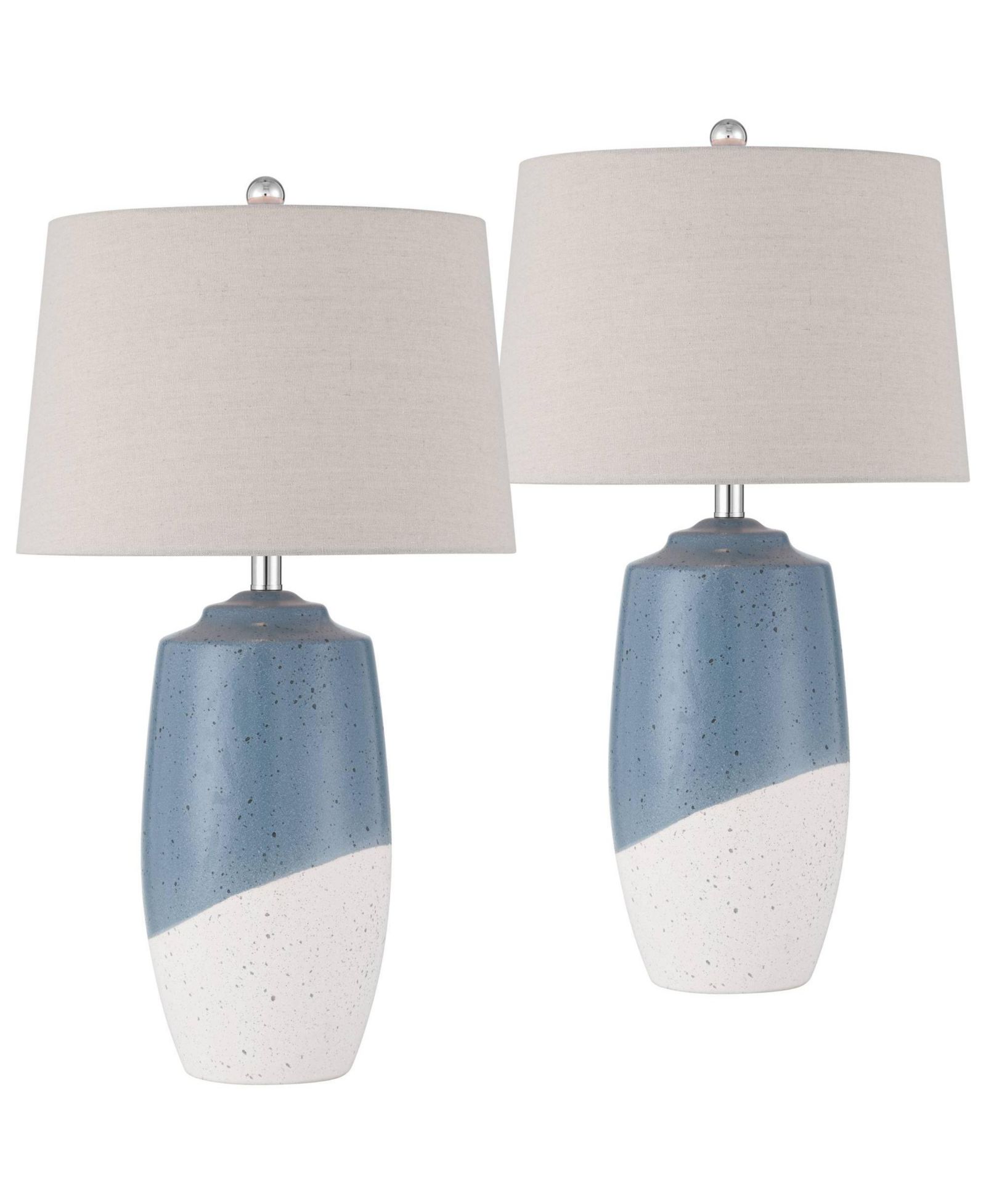 360 Lighting Aegean 28" Tall Coastal Modern Table Lamps Set of 2   Ceramic Shade Living Room Bedroom Bedside