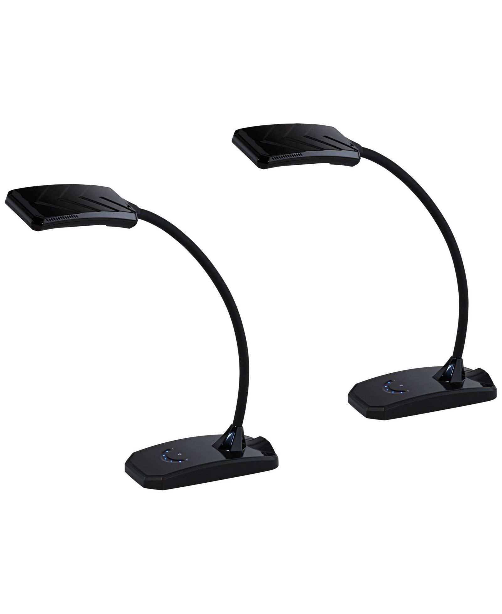 360 Lighting Ricky 13 3/4" High Small Modern Desk Lamps Set of 2 USB Ports LED Gooseneck Home Office Living Room Charging