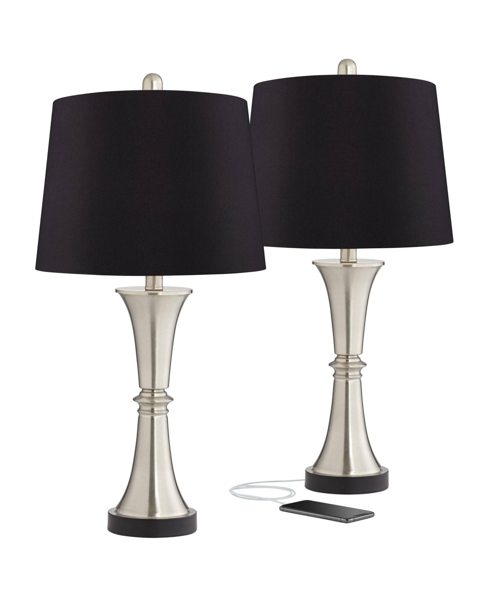 Набор современных настольных ламп 360 Lighting Seymore 26" с USB и LED сенсорным управлением