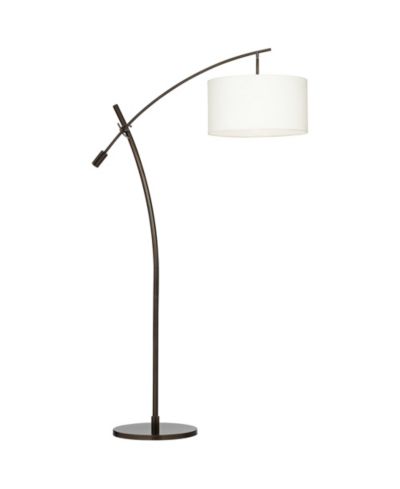 Современный напольный торшер Possini Euro Design Raymond 69" с умной розеткой и регулируемым бронзовым абажуром для гостиной