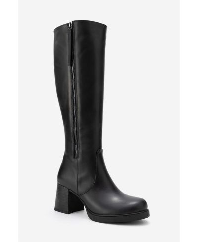 Forever & Always Shoes Women's Lensa Leather Block Heel Boot