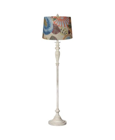 Торшер 360 Lighting Vintage Chic Floor Lamp 60" Tall Antique Tropic Flower Drum Shade