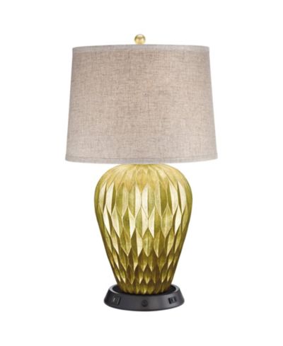 Современная настольная лампа Possini Euro Design Buckhead 28" с диммером и основанием USB для спальни и детского стола