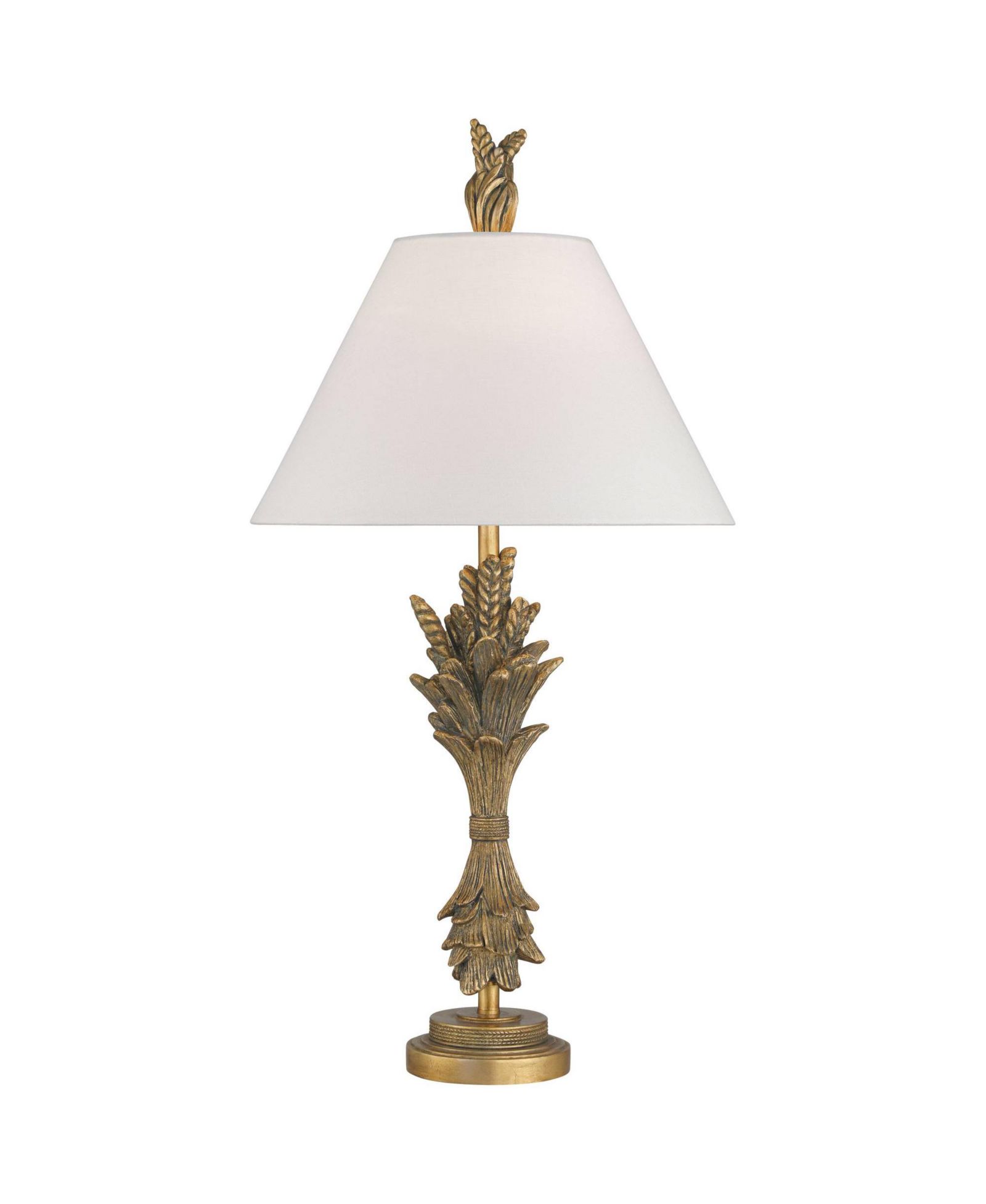 Possini Euro Design Cleo 33" Tall Large Traditional End 3-Way Table Lamp Faux Leaf Finish Single  Shade Living Room Bedroom