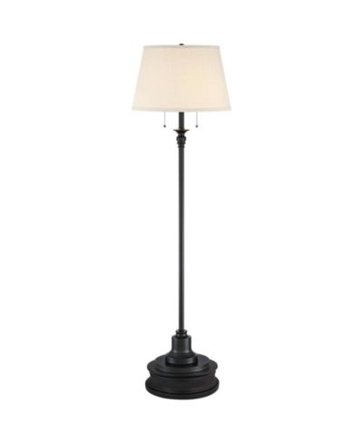 360 Lighting Spenser напольный светильник в стиле рустик с подставкой, высота 62 1/2", абажур из льна, цвет матовая бронза