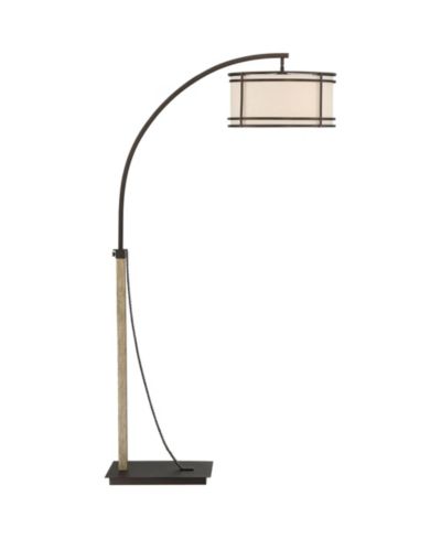 Franklin Iron Works Industrial Rustic Farmhouse Arc Floor Lamp with USB 71 1/2" Tall