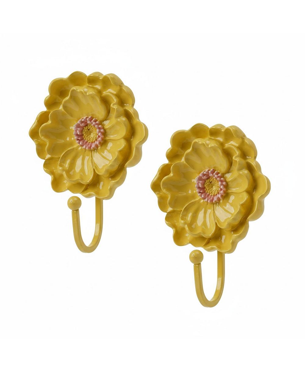 Декоративные настенные крючки Yigii Flower, 2-Piece Resin для одежды, полотенец, ключей и сумок