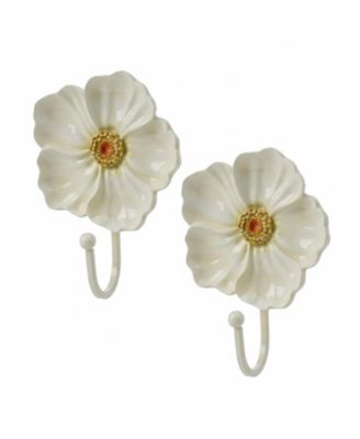 Декоративные настенные крючки Yigii Flower, набор из 2 шт. из смолы для одежды, полотенец, ключей и сумок