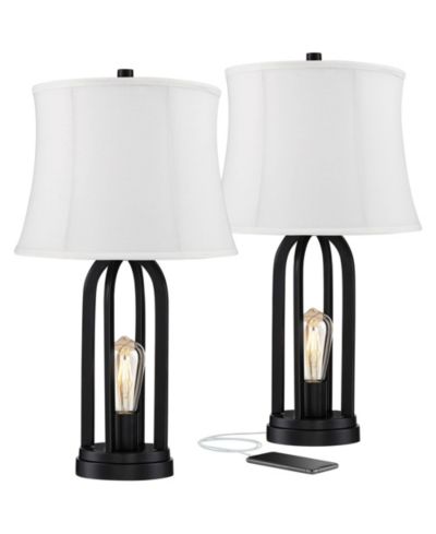 Набор из 2 настольных ламп 360 Lighting Marcel Industrial, высота 24 1/4" с USB-портом и LED-подсветкой