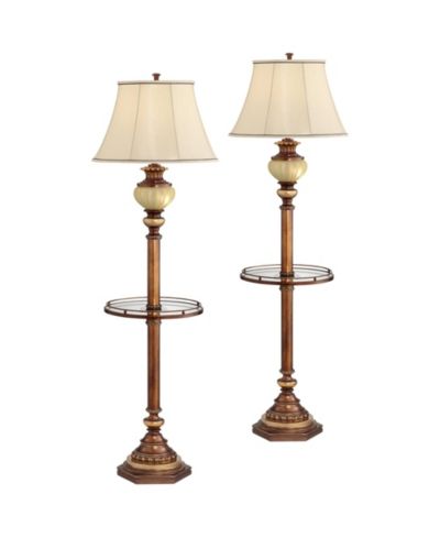 Набор напольных ламп Kathy Ireland Hyde Park Vintage Rustic с полочками 65" Tall, 2 шт
