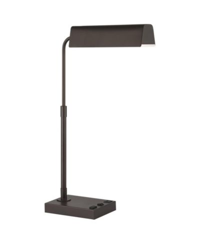 360 Lighting Harris современная настольная лампа, высота 25 1/2", с USB-портом и розеткой AC, металлическая отделка