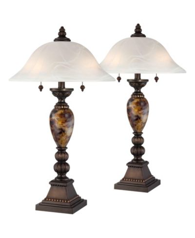 Набор из 2 настольных ламп Kathy Ireland Traditional 27" Aged