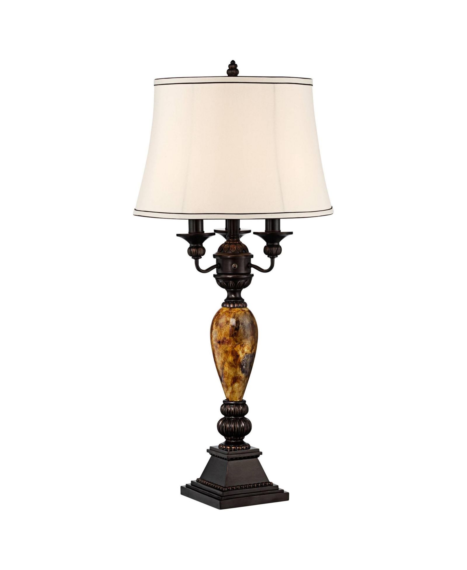 Kathy Ireland Mulholland Traditional Table Lamp 37" Tall Marbleized with USB Dimmer