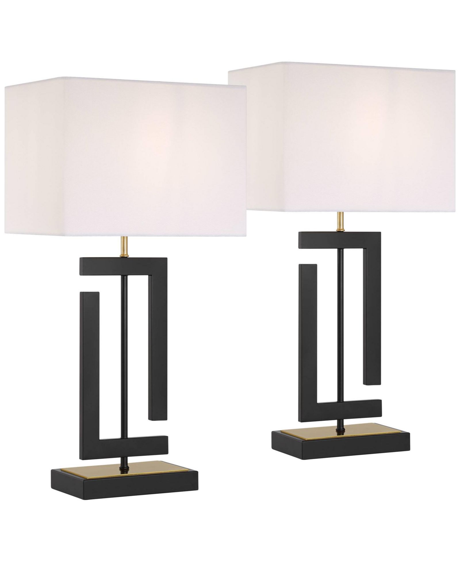 360 Lighting Pellana 26 1/4" Brass USB Table Lamp Set of 2