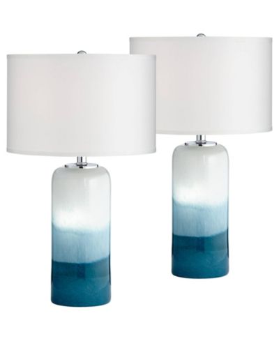 Possini Euro Design Roxanne 25" High Modern Table Lamps Set of 2 LED Night Lights  Glass Living Room (Colors May Vary)