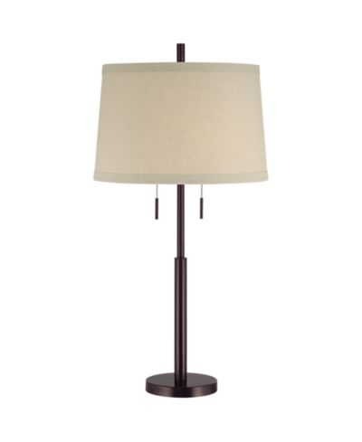 Современная настольная лампа Possini Euro Design 33" Tall с USB-портом и темной бронзовой абажуром