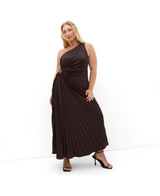 CITY CHIC Plus Size Платье макси Aliza с открытым плечом и складками