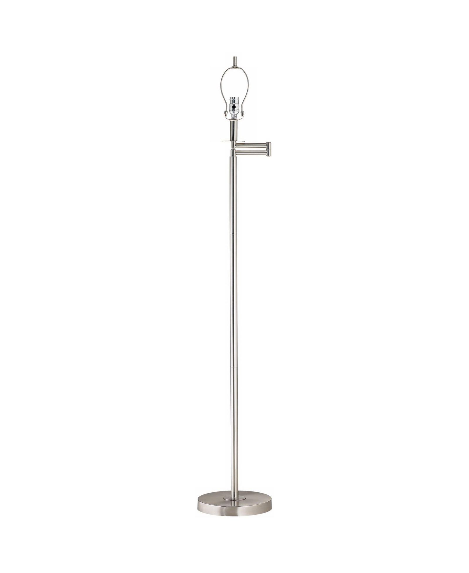 Possini Euro Design Modern Floor Lamp Base Swing Arm 60.5" Tall Brushed Nickel for Living Room Reading Bedroom Office