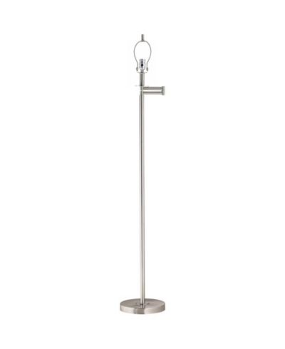 Possini Euro Design Modern Floor Lamp Base Swing Arm 60.5" Tall Brushed Nickel for Living Room Reading Bedroom Office