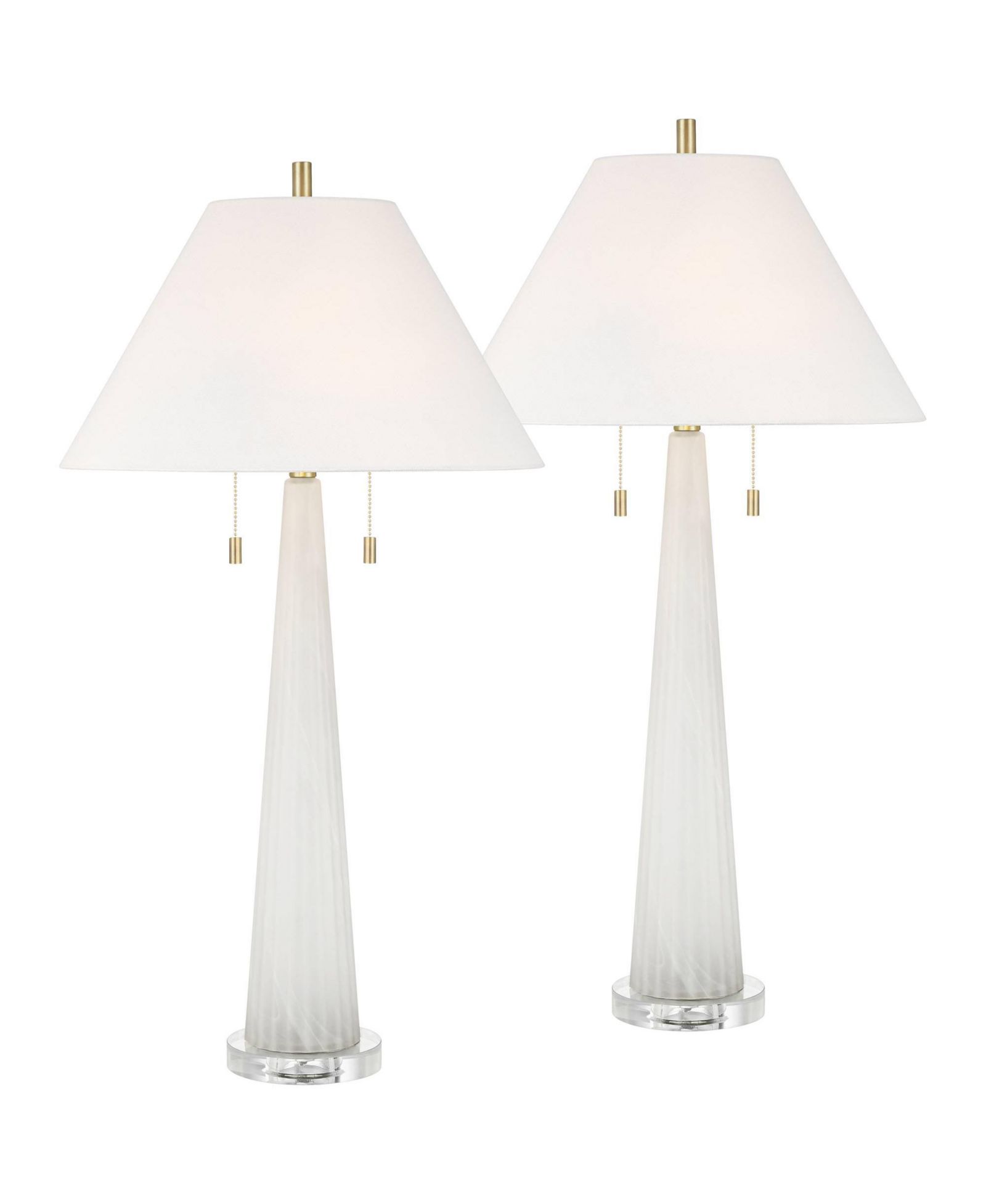 Набор из 2 настольных ламп Possini Euro Design Regina 33" High Glass 2-Light