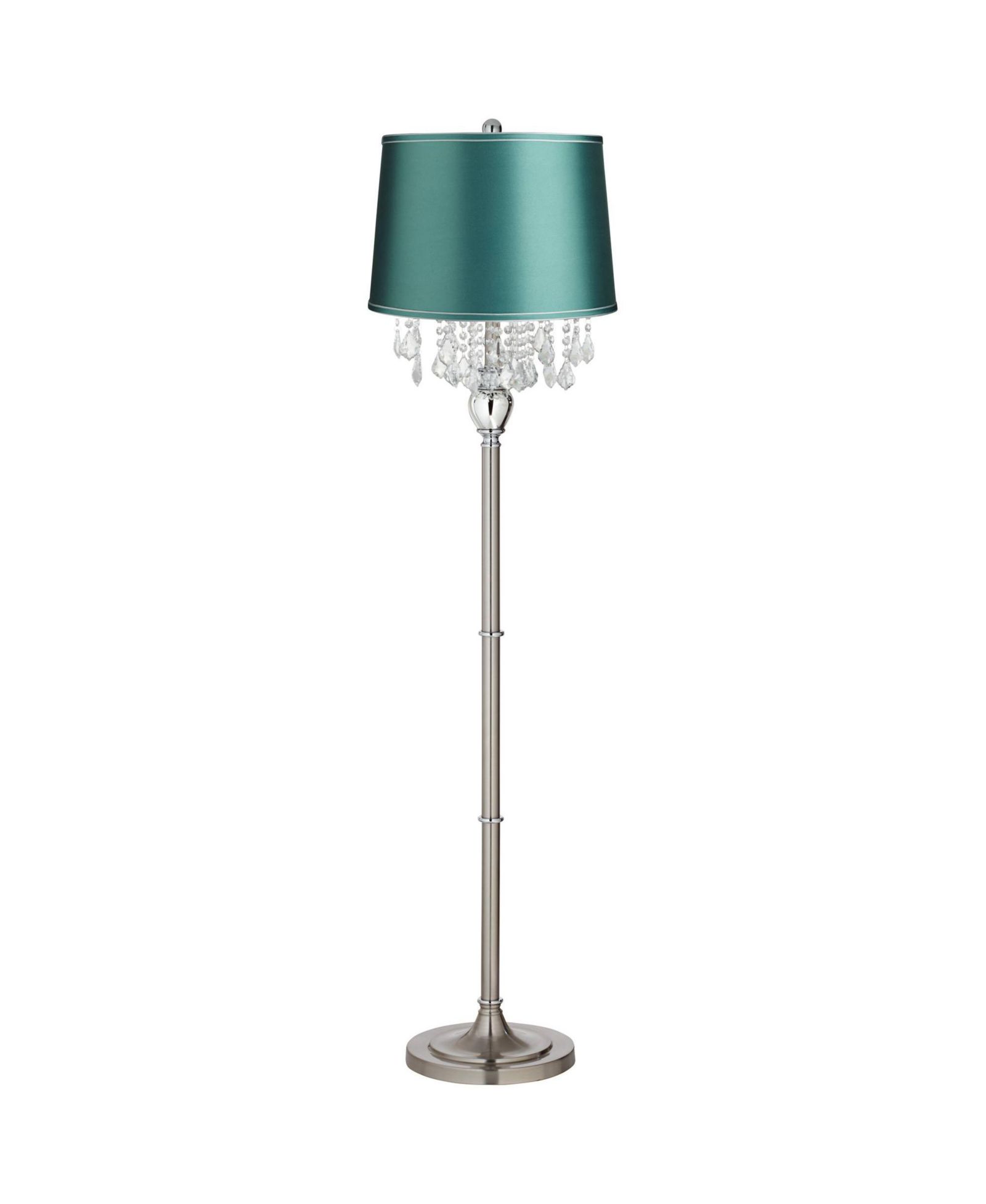360 Lighting Напольный торшер с тканевым абажуром и отделкой Satin Steel