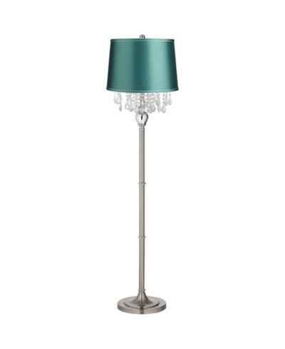 360 Lighting Напольный торшер с тканевым абажуром и отделкой Satin Steel