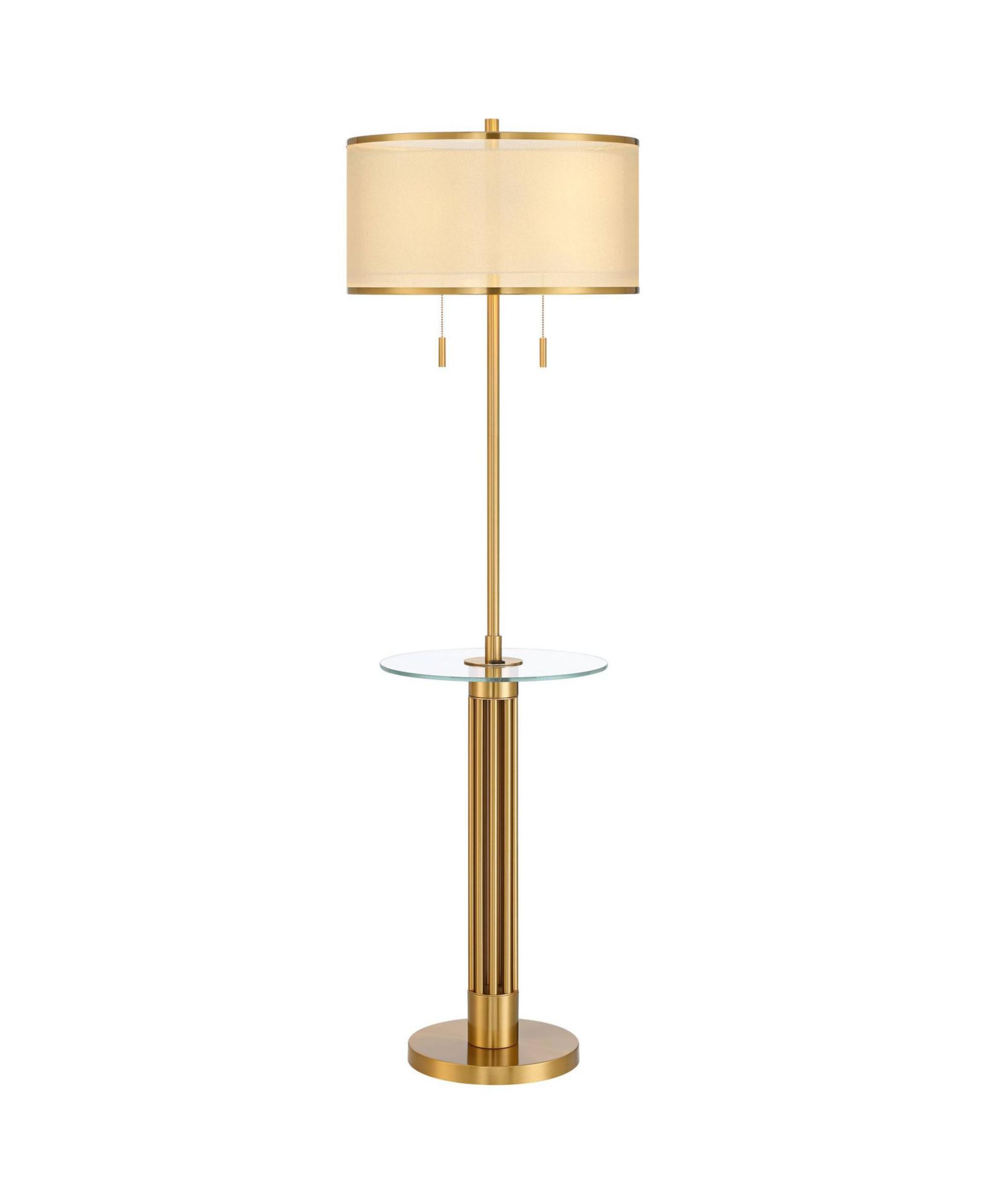 Напольный торшер Possini Euro Design Granview Mid Century Modern 66" Tall с USB портом, золотой металл