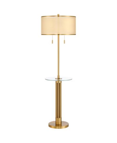 Напольный торшер Possini Euro Design Granview Mid Century Modern 66" Tall с USB портом, золотой металл