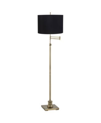 360 Lighting напольный торшер Swing Arm, 70" Tall, античная латунь, тканевый абажур для гостиной, спальни или офиса
