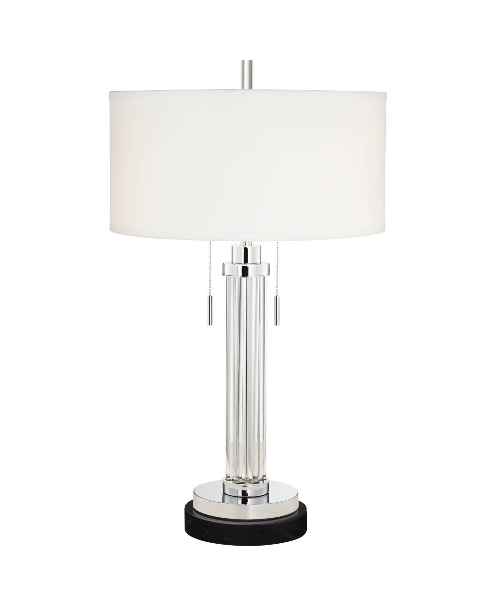 Настольная лампа Possini Euro Design Cadence Modern с мраморным основанием 30" Tall Glass Column Shade