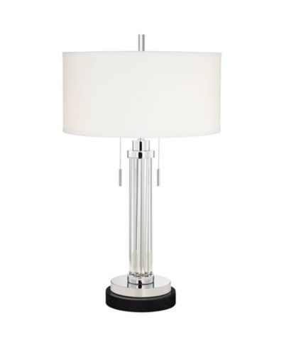 Настольная лампа Possini Euro Design Cadence Modern с мраморным основанием 30" Tall Glass Column Shade