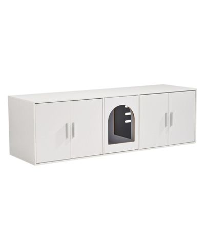 GOUUN Hidden Cat Litter Box Enclosure Furniture for 2 Cats with Double Rooms and 5 Doors