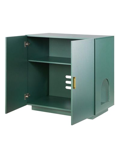 GOUUN Hidden Cat Litter Box Enclosure Cabinet with Doors Ventilation and Side Table Top