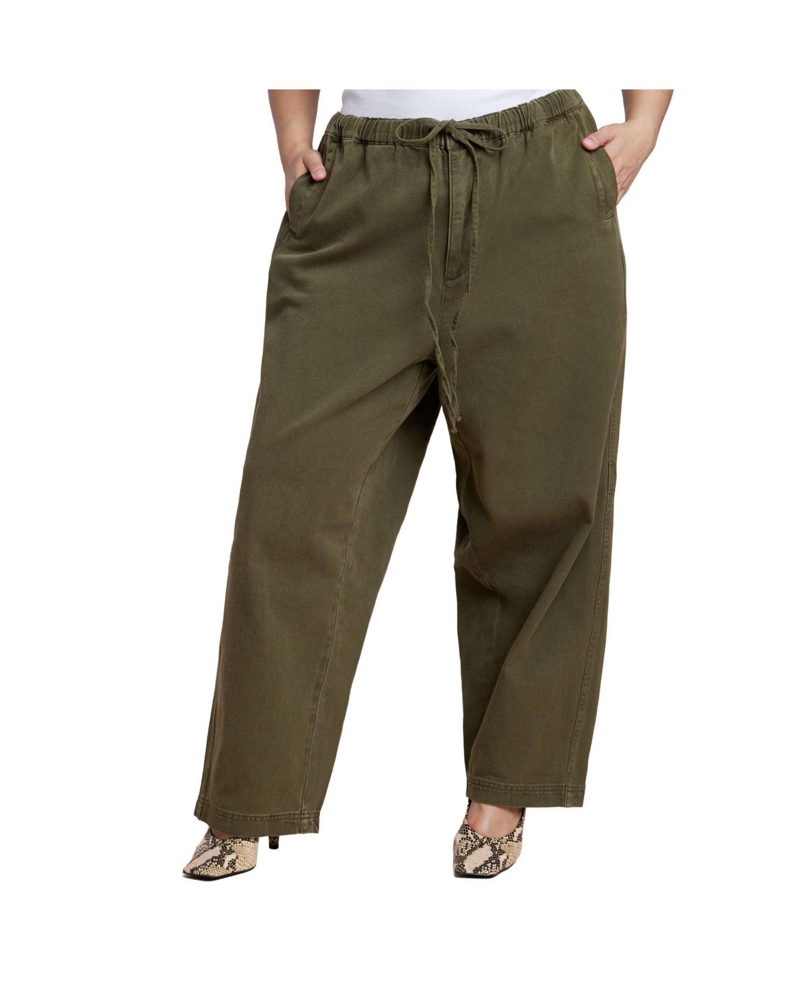 ELOQUII Women's Plus Size Adjustable Drawstring Casual Pant