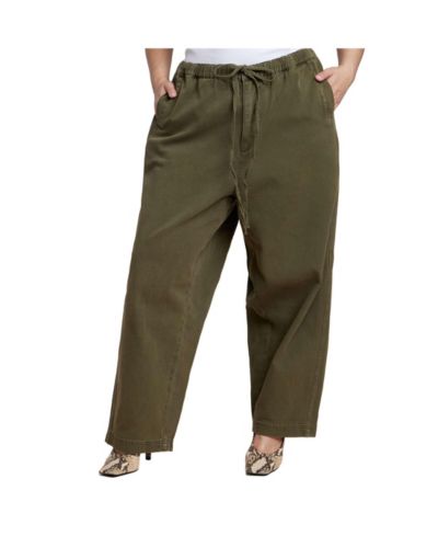 ELOQUII Women's Plus Size Adjustable Drawstring Casual Pant