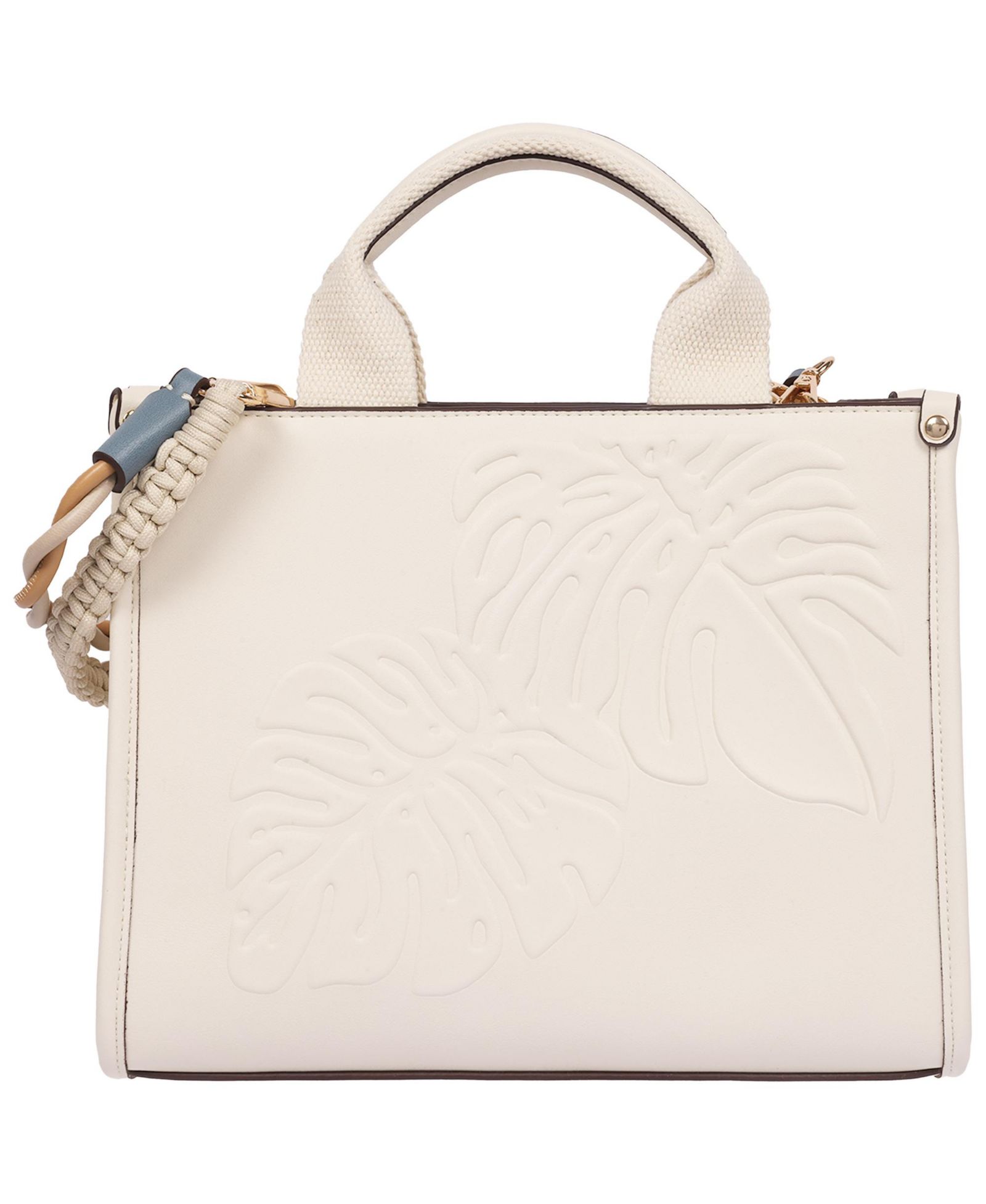 Tommy Bahama Darcy Leaf Motif Medium Tote – Embossed PU Convertible Top Handle and Crossbody Bag