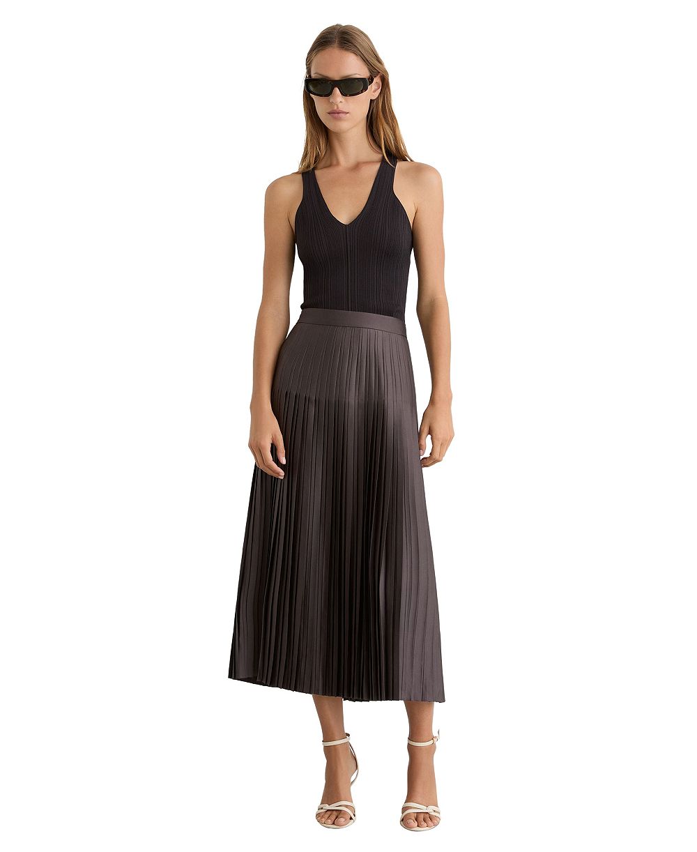 REISS Women's Savannah Pleat Midi Skirts